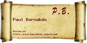 Paul Barnabás névjegykártya